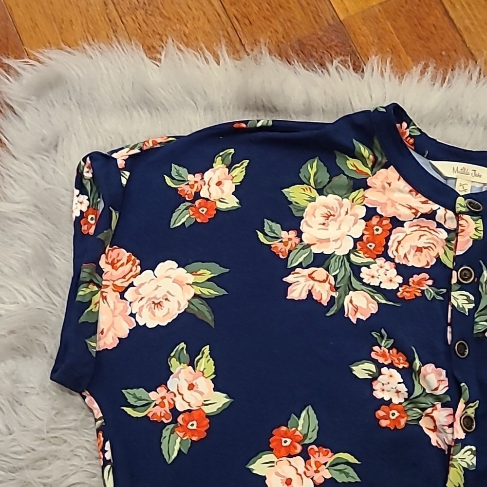 Matilda Jane womens dark blue floral tshirt and short romper size small - Picture 5 of 9